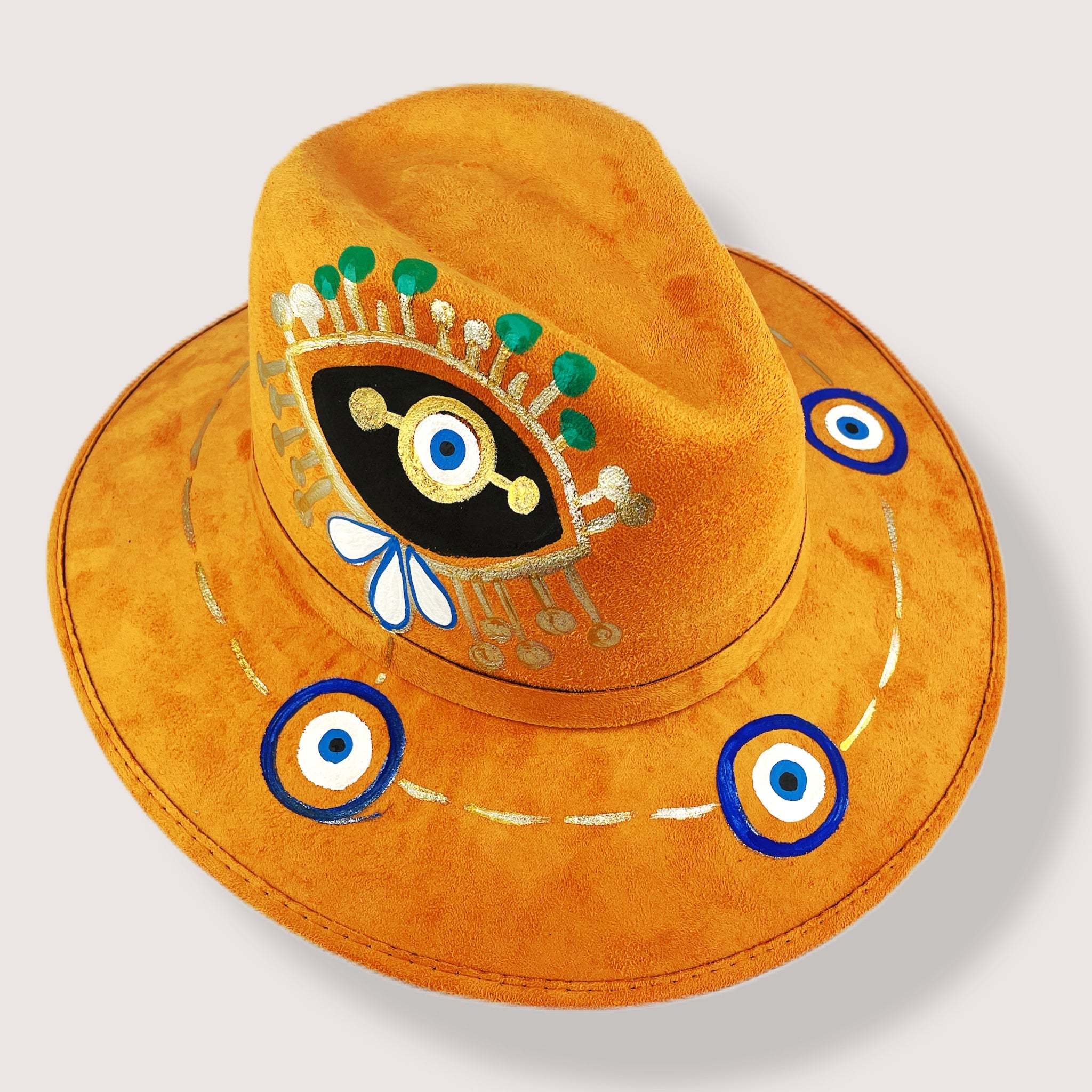 Mexican Hat - Artisanal Hand-painted - Faux suede