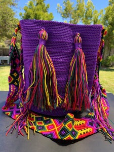 Knitted Mexican "Morral" Bag - Purple